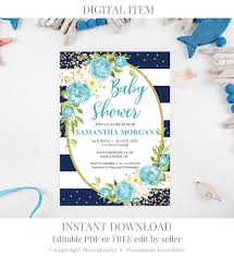 Get it as soon as thu, may 20. Navy Baby Shower Invitation Template Printable Girl Tiffany Invitation Blue Boy Fl Blue Baby Shower Invitations Blue Baby Shower Royal Baby Shower Invitation