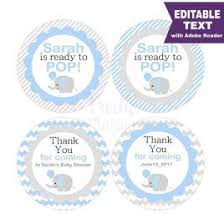 Our baby shower printables are free, and there are a variety of designs and fonts to choose from. Editable She Is Ready To Pop Tag Printable Blue Elephant Boy Baby Shower Stickers Elephant Baby Shower Favors Elephant Baby Shower Boy Baby Shower Favor Tags