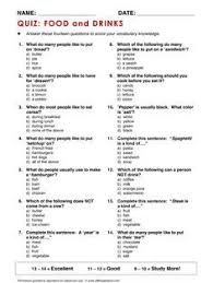 Learning English Vocabulary Food And Drink Quiz Learn English Vocabulary English Vocabulary