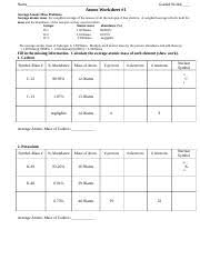 What are the stable isotopes of nitrogen gizmo answer key. Atoms Ws 1 2012 Doc Name Graded Work Atoms Worksheet 1 Average Atomic Mass Problems Average Atomic Mass The Weighted Average Of The Masses Of All The Course Hero