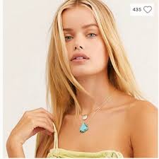 Free People Turquoise Pearl Necklace