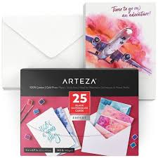 Free shipping on orders over $25 shipped by amazon. Arteza Blank Watercolor Cards Envelopes For Diy 100 Cotton 5 X6 875 Set Of 25 Artz 8567 Target