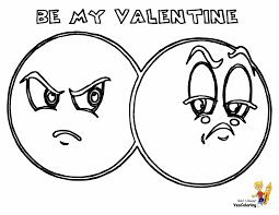 Printable emotion funny face coloring page. Funny Valentine Coloring Pages 18 Kids Valentines Cartoon Coloring