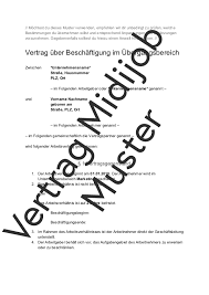 Ob arbeitsvertrag, bürgschaftsvertrag, dienstwagenüberlassung, ratenzahlungsvereinbarung oder zeugnis: Arbeitsvertrag Fur Midijobber Muster Download Und Vorschau