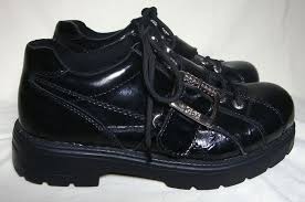 Vintage Gbx Platform Shoes Black Leather Silver Goth Rave