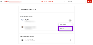 The red card is the credit card you'll use to pay for meals out at restaurants. How To Delete Doordash Credit Card