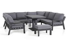 This 9 seat garden corner sofa set ensures there is plenty of space for everyone. Maze Rattan New York U Shaped Corner Sofa Dining Set With Rising Table