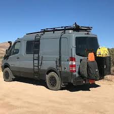 Marfire73 Adventuring On The Mojave Trail In His Sportsmobile 4x4 Sprinter Van With Aluminess Gear Aluminess Roofra Sprinter Van Van 4x4 Camper Van