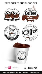 Retro cafe menu free template. Set Of Free Coffee Shop Logo Ltheme