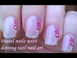 Pastel Pink Floral Nail Art Tutorial Dotting Tool Nails Design Floral Nails Nail Dotting Tool Designs Nail Art Tutorial