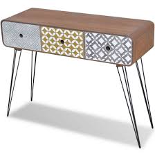 Get it as soon as fri, may 21. Retro Console Table Vintage Entryway Hallway Living Room Furniture 3 Drawers New Wooden Console Table Console Table Decorating Shabby Chic Console Table