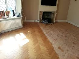 Stain makes sander scratch shockingly visible. Renovation Staining Of Herringbone Real Wood Flooring Watford