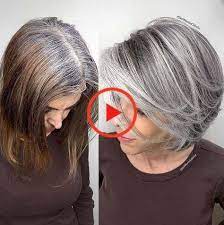A blend of highlights and lowlights that will subtly cover your greys and give you a lighter look is the best option. Color Grey Hair Ideas Silver Strahnchen Lang Atemberaubende Farbe Grey Hair Highlights Grey Hair Color Hair Highlights Silver Hair Highlights
