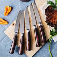 Kizaru Steak Knives | Japanese Serrated Knife Set With Luxury Damascus  Pattern | Sharp & Stunning