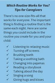 bedtime routine tip sheet pajama program