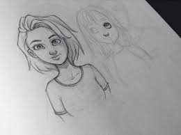 This is our collection of how to draw cartoon people. Drawn Girl Short Blue Hair Google Search Sketches Cartoon Drawings Cartoon Girl Drawing