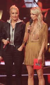 Tv comeback on the voice, twitter gossips about dress. Lena Gercke And Sarah Connor At The Voice Of Germany First Live Show Finals In Berlin 2 Hawtcelebs