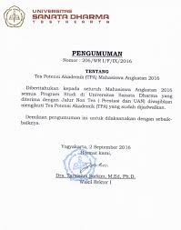 Maybe you would like to learn more about one of these? Info Akademik Usd Pengumuman Pelaksanaan Tpa Tes Potensi Akademik Mahasiswa Angakatan 2016