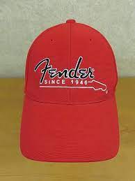 Fender Since 1946 Red Guitar Neck Logo Fitted Baseball Cap Hat 7 25 Nwot Fender Baseballcap Hats For Men Fitted Hats Logo Fit