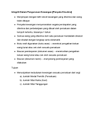 Perlu memainkan peranan utam kerajaan dapat digunakan seca buku tatacara pengurusan pe panduan dan rujukan utama kep kewangan di sekolah. Integriti Dalam Pengurusan Kewangan Pdf