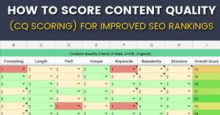 How To Score Content Quality For Improved Seo Rankings Cq Scoring Seo Ranking Seo Scores