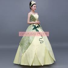 The Princess And The Frog Tiana Dress Cosplay Costume For Sale Tiana Dress Disney Princess Gowns Rapunzel Wedding Dress
