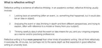 Depending on the age of your students, ask your student to save that sample and the attached reflection sheet until the end of the quarter or semester, or collect it and store it. Esse For All How To Write A Reflection Example