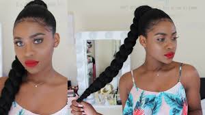 Braided ponytails can be worn with anything. How To Jumbo Braid Ponytail Easy Quick Youtube