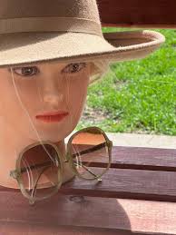 Women's Vintage 60-70s Sunglasses Brown beige Oversized reading lenses