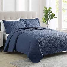 Soft to the touch and breathable, the allison collection is crafted from 100% polyester making this the perfect all season weight. Love S Cabin Summer Quilt Set Twin Size 68x86 Inches Navy Blue Basket Pattern Lightweight