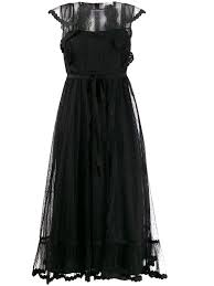 Red Valentino Lace Long Dress Black With Images Lace Dress Long Dresses Long Dress