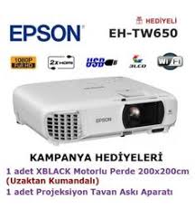 Epson Eh Tw650 Projeksiyon Kampanya 200x200cm Motorlu Perde Tavan Aski Aparati Hediyeli Lamba Perde Tavan