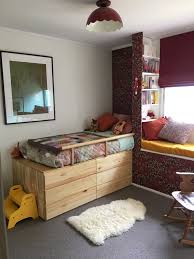Finally One Of Our Own Bed And Window Seat Created By Us Using Two Sets Of Ikea Ivar Drawers Kinder Zimmer Kinder Bett Kinderzimmer