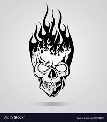 Burning Skull Tribal Vector Image On Vectorstock Skull Stencil Skulls Drawing Tribal Skull
