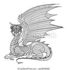 See more ideas about dragon coloring page, coloring pages, coloring books. Dragon Coloring Page Dragon Line Art Design For Coloring Book For Adult Tattoo T Shirt Design And So On Canstock