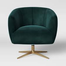 As a stunning focal point of color, this chair is a dapper showstopper that family and friends will love. Morpho Swivel Velvet Armchair Forest Green Opalhouse Target
