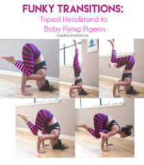 Funky Transitions Tripod Headstand To Baby Flying Pigeon Yogabycandace Advanced Yoga Headstand Yoga Ashtanga Yoga