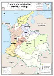 Map location, cities, capital, total area, full size map. Document Colombia Administrative Map And Unhcr Coverage January 2009