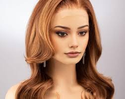 Designer Long Retro Styling Wig With Huge Lush Ocean Curls With Sloppy  Bangs in Light Copper Brown Color, Sophisticated Madame Wig, Cabaret