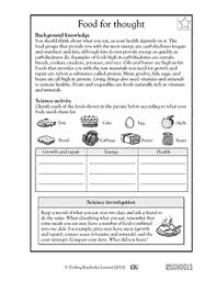Food For Thought 5th Grade Science Worksheet Greatschools Science Worksheets 5th Grade Science Science