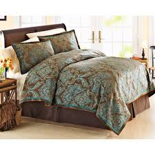 Walmart Com Better Homes And Garden Teal Jacquard Comforter Cover Mini Set Tea Home Brown Comforter Sets Brown Bed