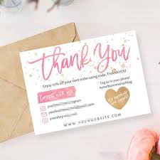 5 out of 5 stars. Custom Printable Thank You Card For Small Business Add Logo Social Media Icons Instagram Poshmark Website Email Cards Invitations Aliexpress