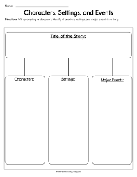 Characters Settings And Events Worksheet Character Worksheets Story Elements Worksheet Have Fun Teaching