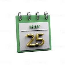 calendrier mensuel 25 mai rendu 3d 19016854 PNG