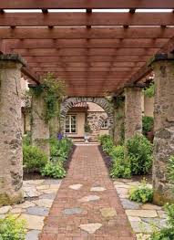 White porch roof (on ther side). Pergola Designs For Old House Gardens Old House Journal Magazine