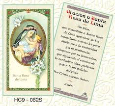 Oracion A Santa Rosa De Lima Prayer Cards St Rose Of Lima Prayers