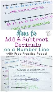 Add Subtract Decimals On A Number Line Free Printable