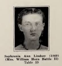 Saphronia Ann “Sophia” Lindsey Battle (1841-1905)