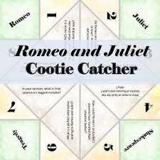 Romeo And Juliet Cootie Catcher Higher Order Discussion Teaching Literature English Teacher High School Teaching Shakespeare
