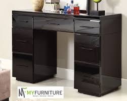 Rio Mirrored Black Glass Dressing Table Console 7 Drawer Mirror Furniture Black Vanity Table Black Vanity Desk Mirrored Vanity Desk
